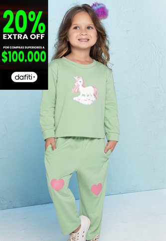 Conjunto Infantil Femenino Verde Mp 638 MP