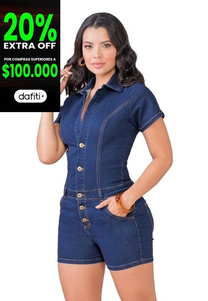 Enterizo Corto Mujer Azul Mp 91