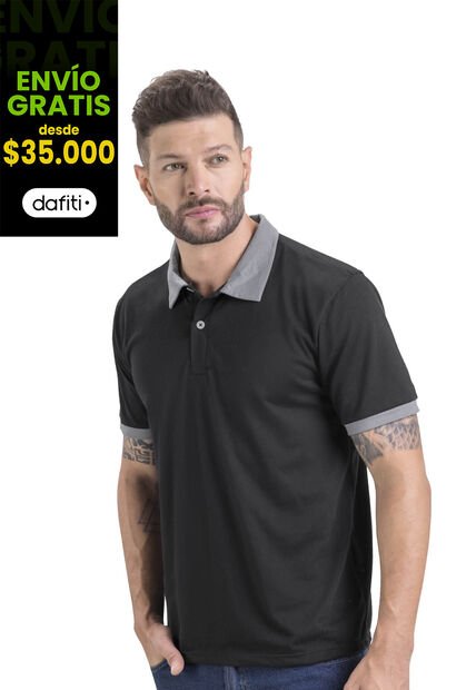 Polo Masculino Negro Mp 3354