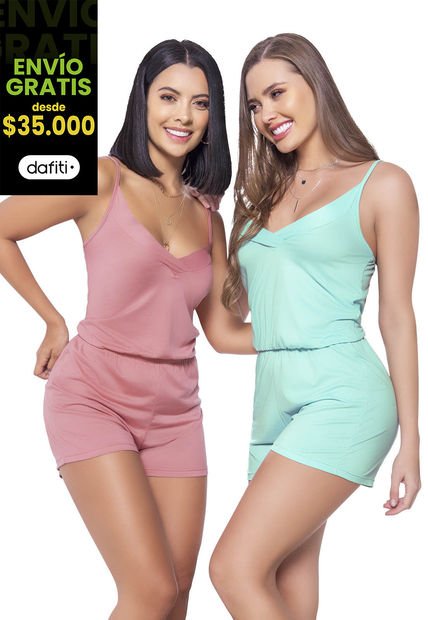 Enterizo Corto Mujer Verde Menta Mp 16857