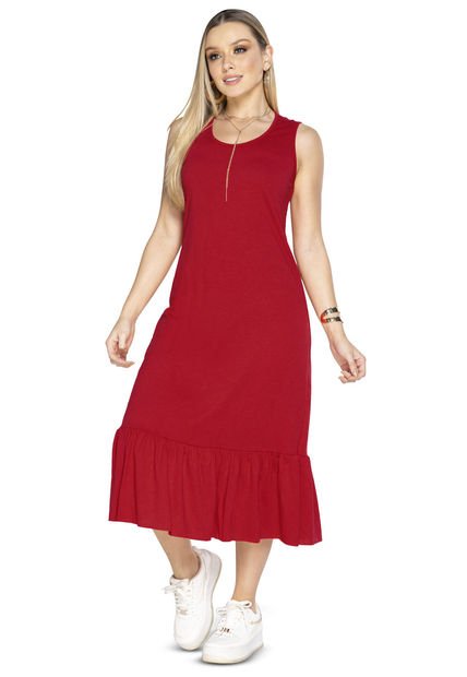 Vestido Largo Mujer Rojo Mp 3766