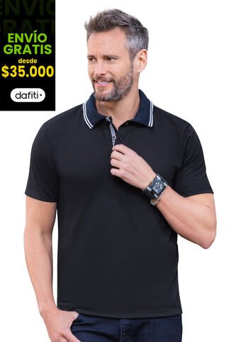 Polo Hombre Negro Mp 7098 MP