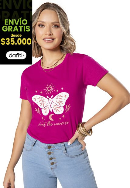 Camiseta Mujer Fucsia Mp 1830