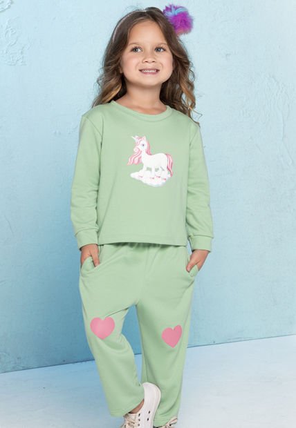 Conjunto Infantil Femenino Verde Mp 638