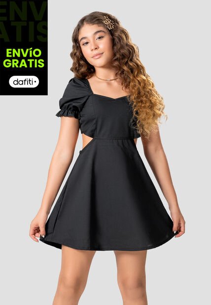 Vestido Infantil Femenino Negro Mp 105341