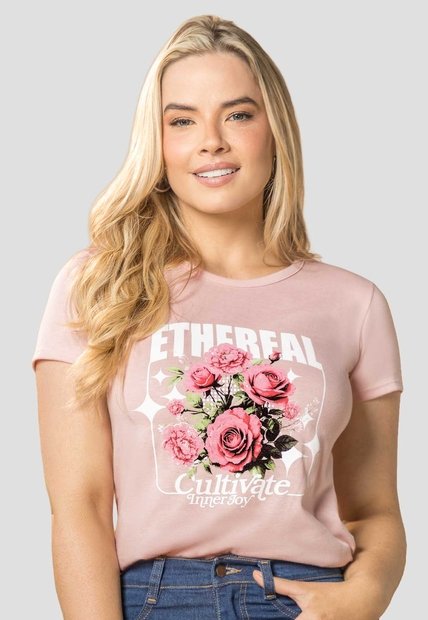 Camiseta Mujer Rosa Polvo Mp 114226