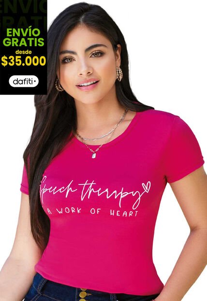 Camiseta Mujer Fucsia Mp 89010