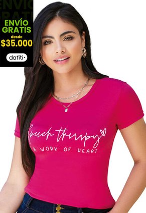 Camiseta Mujer Fucsia Mp 89010