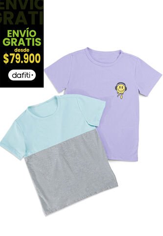 Camiseta Paq X2 Infantil Multicolor Mp 1165 MP