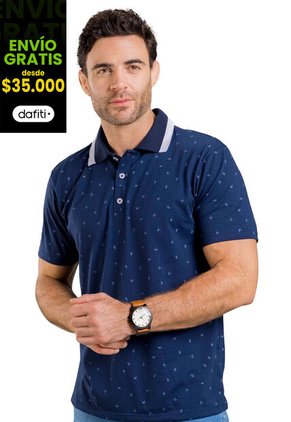 Polo Hombre Azul Mp 1885