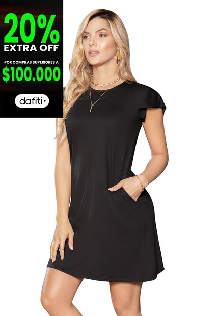 Vestido Corto Mujer Negro Mp 68383