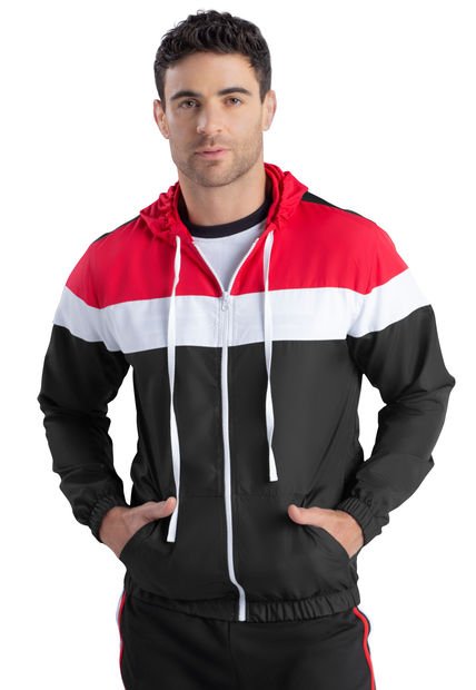 Chaqueta Hombre Negro-Rojo-Blanco Mp 88477