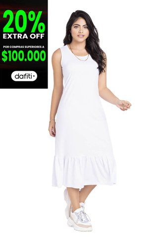 Vestido Largo Mujer Blanco Mp 3766 MP