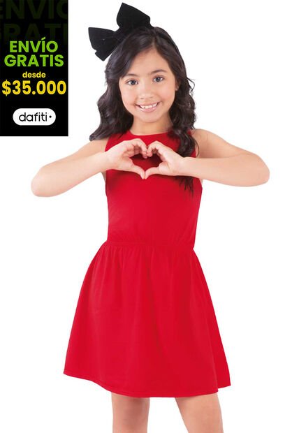 Vestido Infantil Rojo Mp 86075