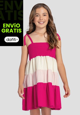 Vestido Infantil Femenino Magenta Vivo Mp 103717 MP