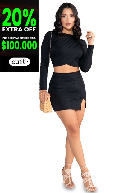 Conjunto Mujer Negro Mp 3250