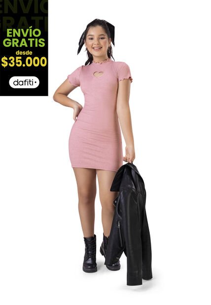 Vestido Infantil Rosa Mp 6493