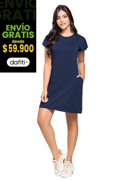Vestido Corto Para Mujer Azul MP