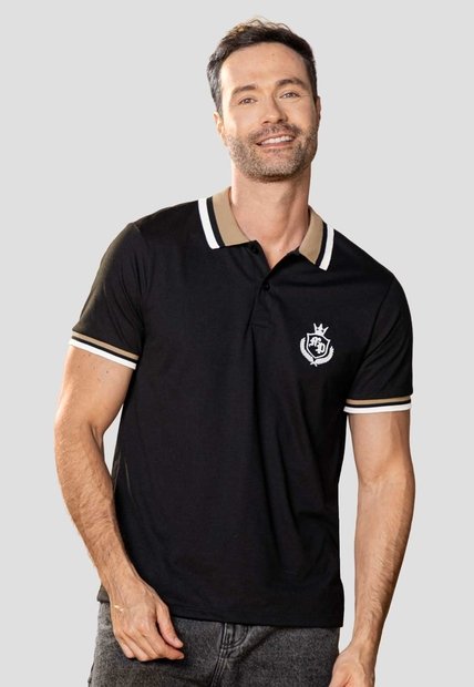 Polo Hombre Negro Mp 114118