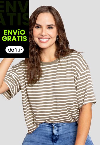 Camiseta Mujer Café Pardo-Blanco Mp 110852 MP
