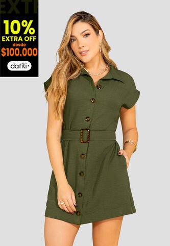 Vestido Mujer Verde Militar Mp 110131 MP