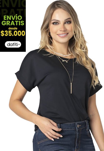 Camiseta Mujer Negro Mp 9676