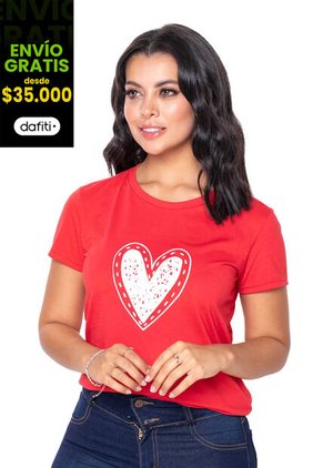 Camiseta Mujer Rojo Mp 752