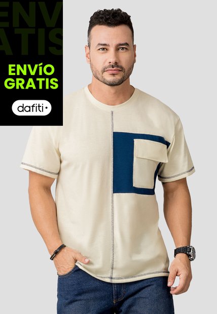 Camiseta Hombre Crema Mp 110523