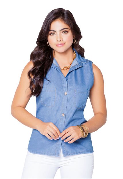 Camisa Mujer Azul Mp 95911