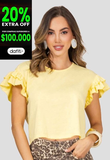 Blusa Mujer Amarillo Claro Mp 115499