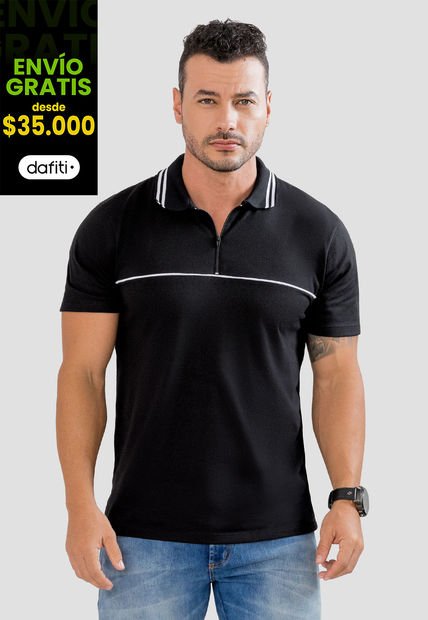 Polo Hombre Negro Mp 104124
