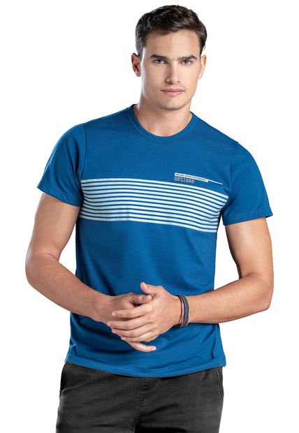 Camiseta Hombre Azul Mp 96526