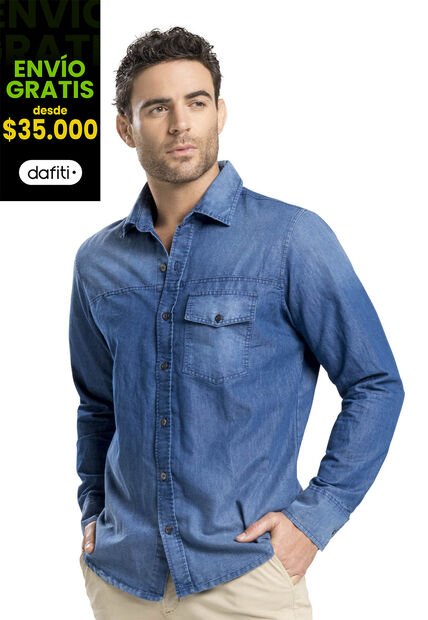 Camisa Masculino Azul Mp 6870