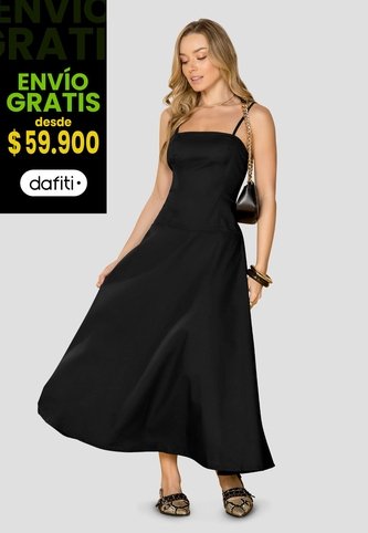 Vestido Largo Mujer Negro Mp 114182 MP