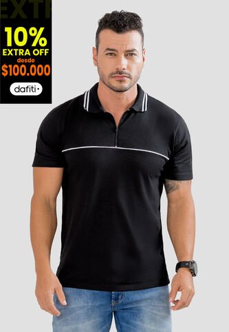 Polo Hombre Negro Mp 104124 MP
