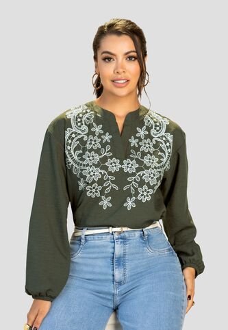 Blusa Mujer Verde Militar Mp 112266 MP