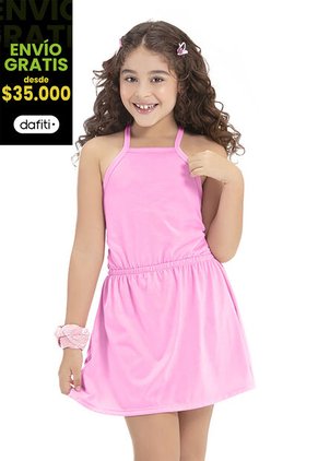 Vestido Infantil Rosado Mp 88514