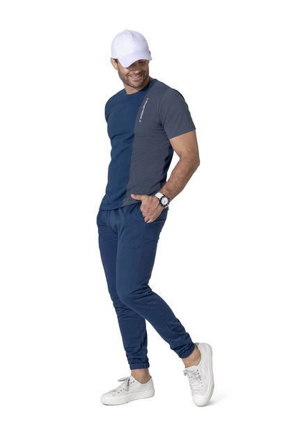 Jogger Masculino Azul Petróleo Oscuro Mp 33636