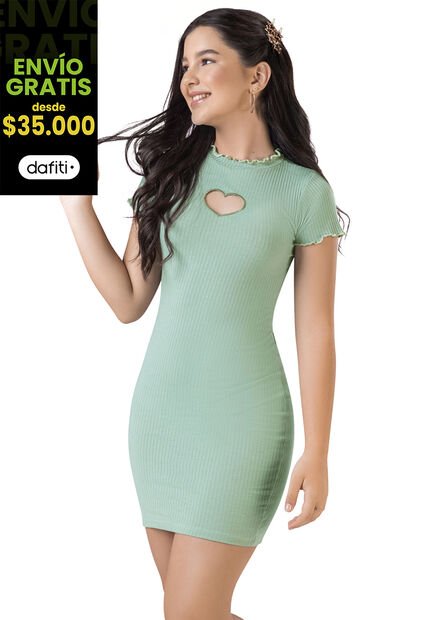 Vestido Infantil Verde Oliva Mp 6493