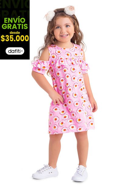 Vestido Infantil Rosa Mp 86771