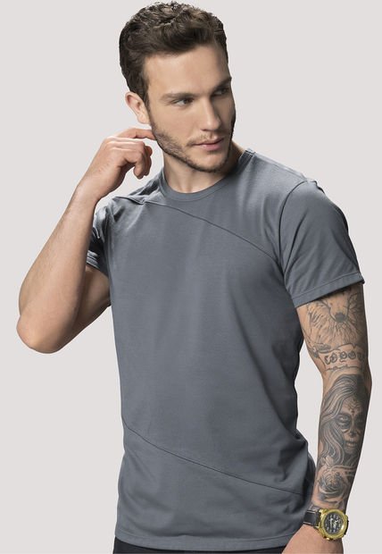 Camiseta Hombre Gris Oscuro Mp 88199