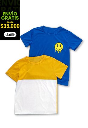 Camiseta Paq X2 Infantil Multicolor Mp 88965