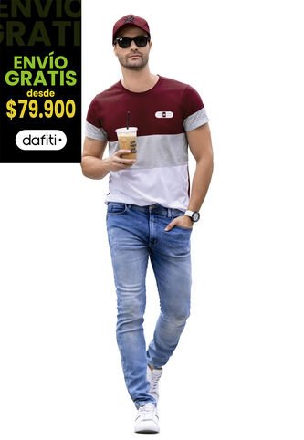 Camiseta Hombre Vinotinto Mp 96018 MP