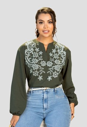 Blusa Mujer Verde Militar Mp 112266