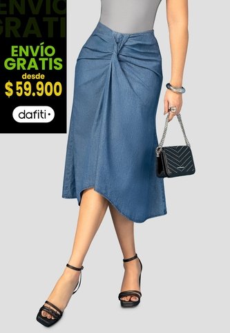 Falda Larga Mujer Azul Medio Mp 112372 MP