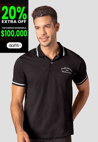 Polo Hombre Negro Mp 115327 MP