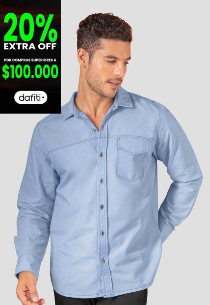 Camisa Hombre Azul Mp 115330