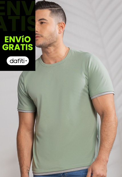 Camiseta Hombre Verde Mp 389