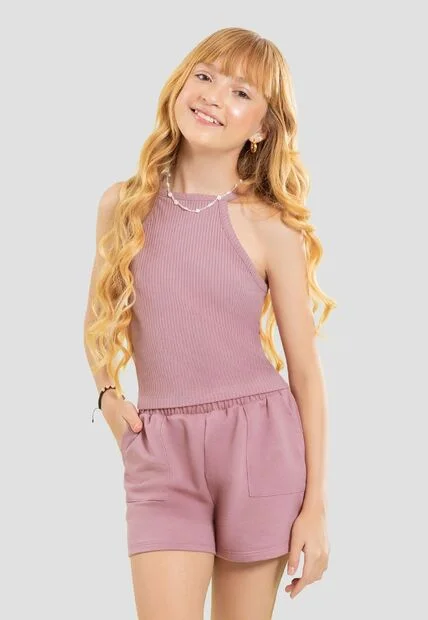 Camiseta Infantil Femenino Rosa Mp 104120