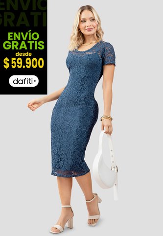Vestido Largo Mujer Azul Profundo Mp 111271 MP